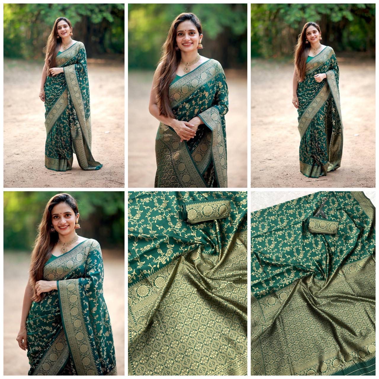 Organic Banarasi Lichi Silk Saree with Blouse Piece – Wedding & Festive Wear