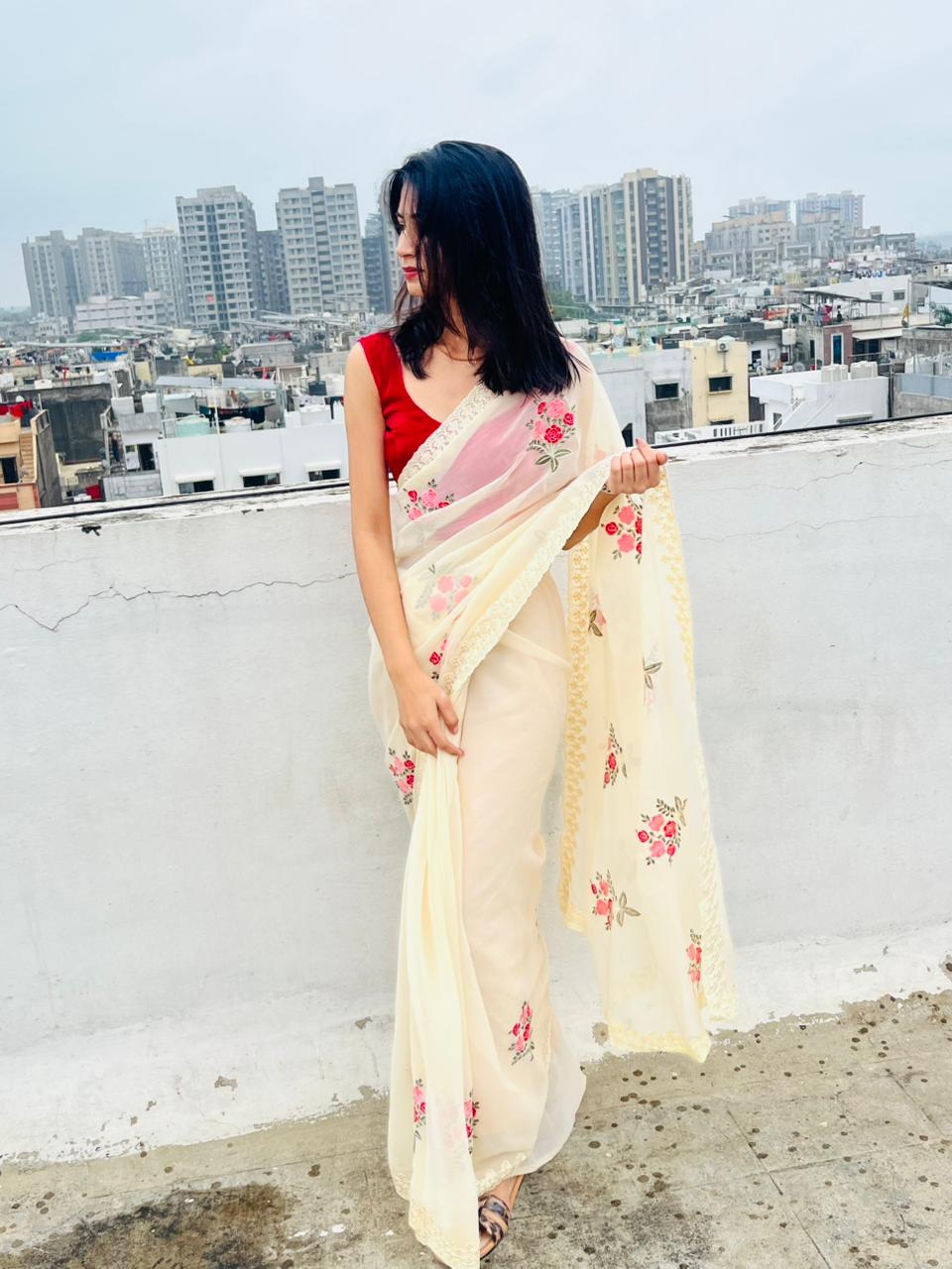 ✨ New Fancy Designer Saree – Elegant Thread & Sequence Work ✨