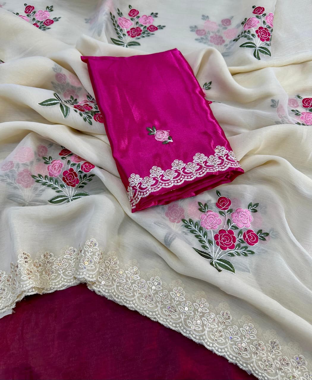 ✨ New Fancy Designer Saree – Elegant Thread & Sequence Work ✨