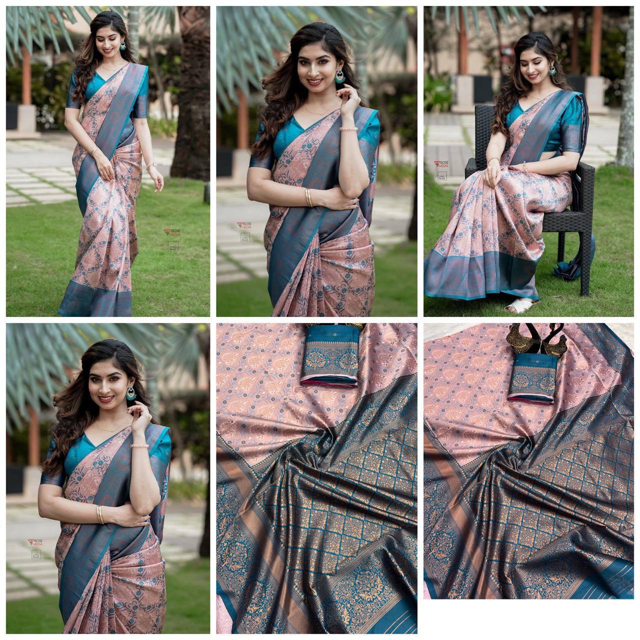 Organic Banarasi Lichi Silk Saree – Light, Elegant & Wedding Perfect