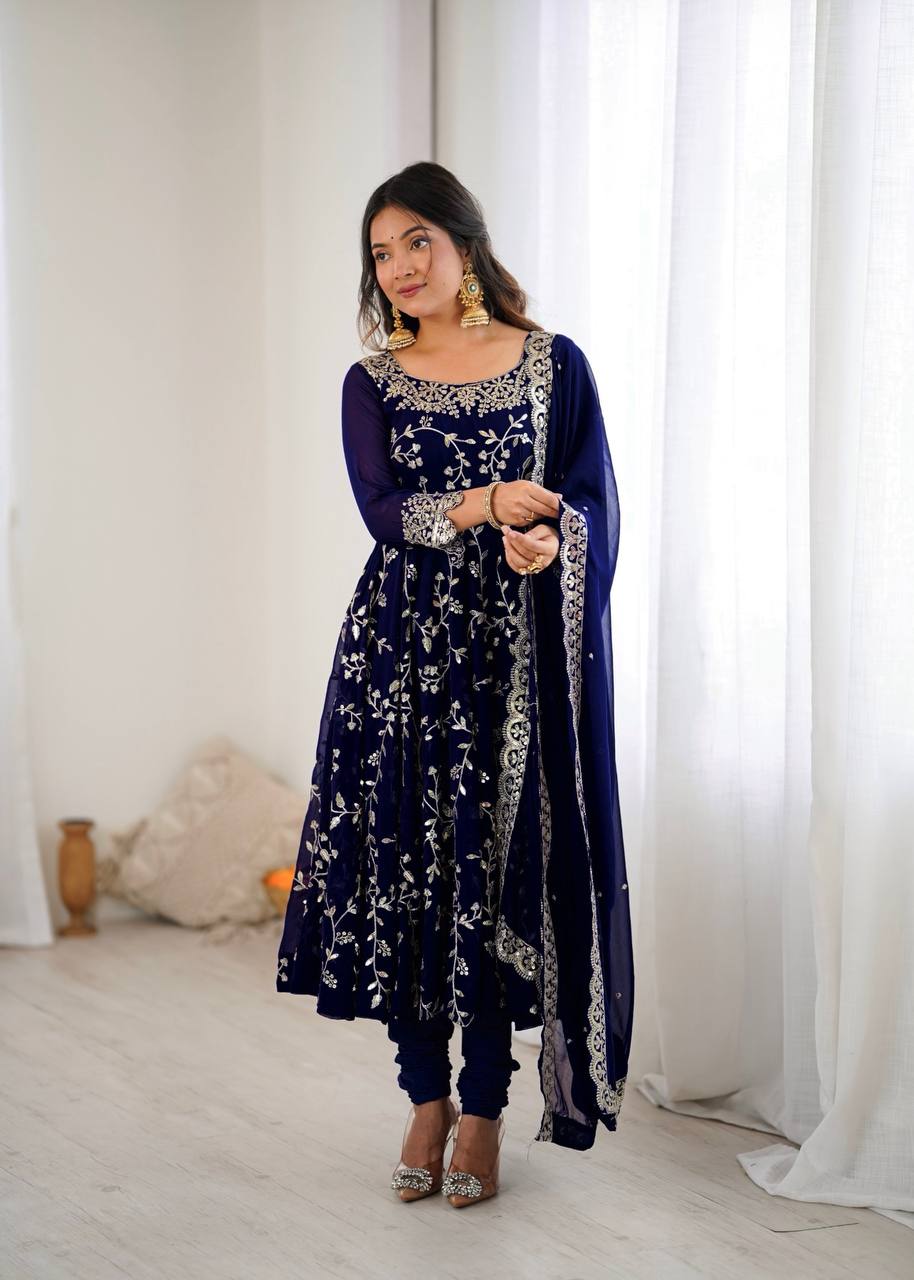 💕 Real Modeling Ethnic Anarkali Gown – Elegant Ready-to-Wear Ensemble 💕