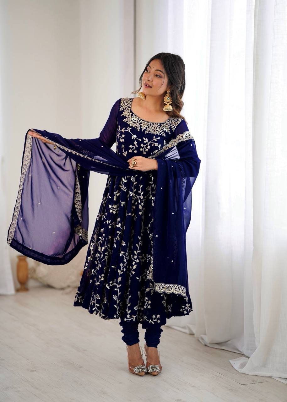 💕 Real Modeling Ethnic Anarkali Gown – Elegant Ready-to-Wear Ensemble 💕
