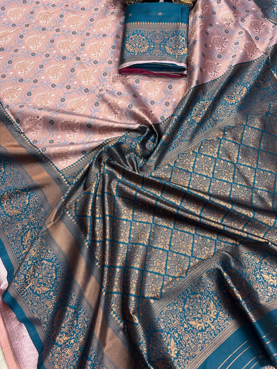 Organic Banarasi Lichi Silk Saree – Light, Elegant & Wedding Perfect