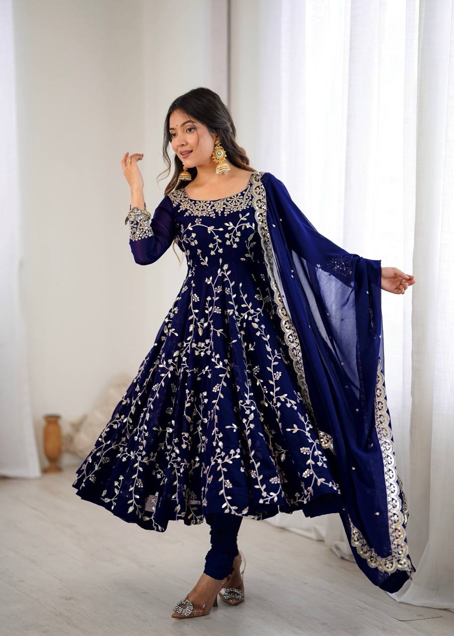 💕 Real Modeling Ethnic Anarkali Gown – Elegant Ready-to-Wear Ensemble 💕