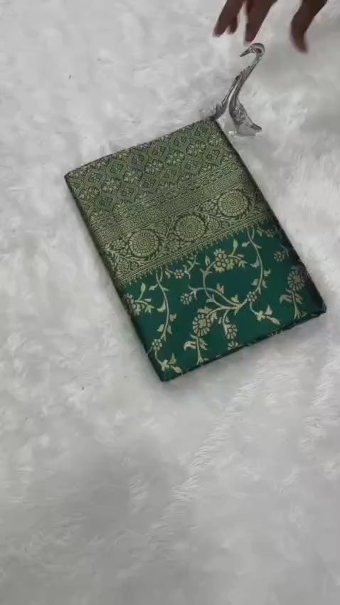 Organic Banarasi Lichi Silk Saree with Blouse Piece – Wedding & Festive Wear